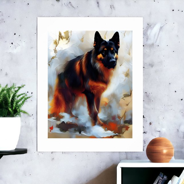 German Shepherd Dog Stunning Portrait  Poster (German Shepherd Dog Stunning Portrait Poster from Ricaso)