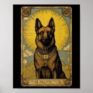 German Shepherd Dog Tarot Card Poster