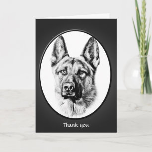 German Shepherd dog "thank you" Thank You Card