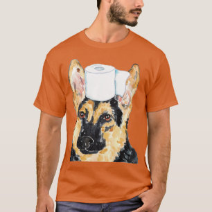 German shepherd dog toilet Painting T-Shirt
