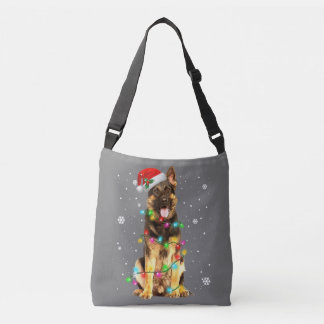 German Shepherd Dog Tree Christmas Sweater Xmas Do Crossbody Bag