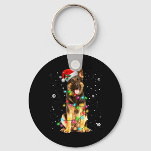 German Shepherd Dog Tree Christmas Sweater Xmas Do Key Ring