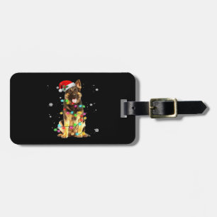German Shepherd Dog Tree Christmas Sweater Xmas Do Luggage Tag
