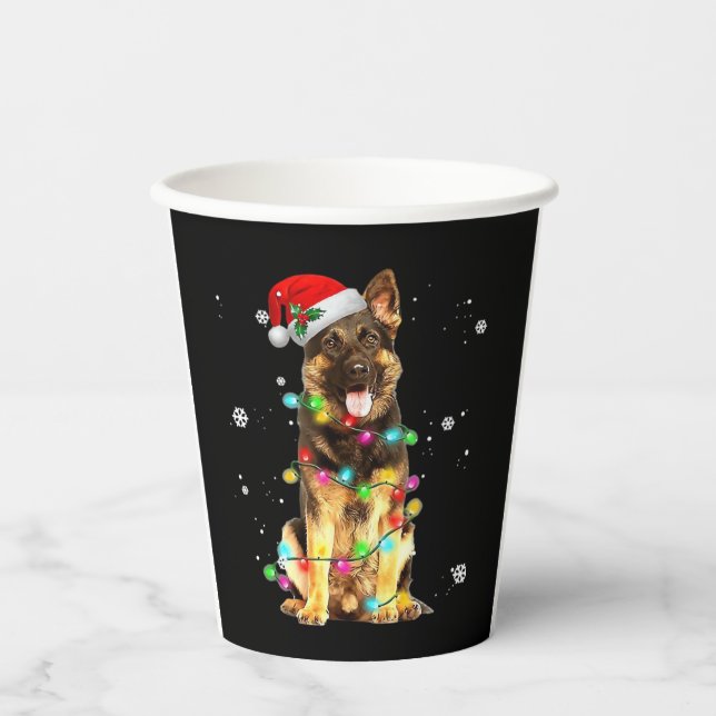 German Shepherd Dog Tree Christmas Sweater Xmas Do Paper Cups (Front)