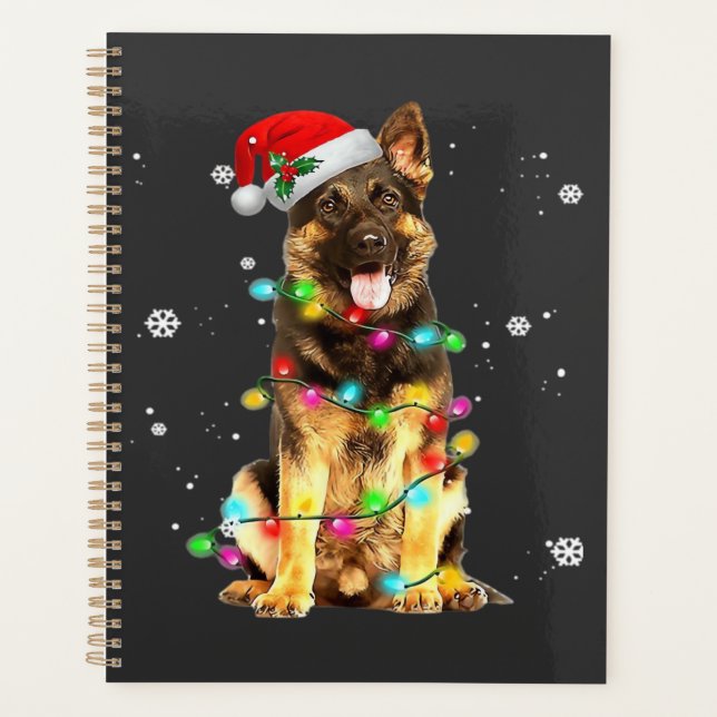 German Shepherd Dog Tree Christmas Sweater Xmas Do Planner (Front)