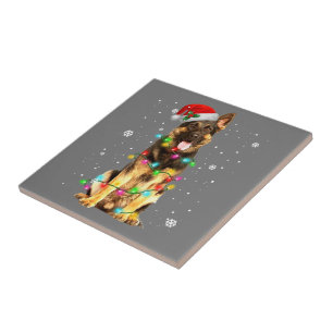 German Shepherd Dog Tree Christmas Sweater Xmas Tile