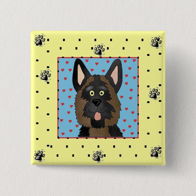 German Shepherd Dog Tshirts and Gifts 15 Cm Square Badge (Front)