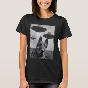 German Shepherd Dog UFO Alien Extraterrestrial Sel T-Shirt