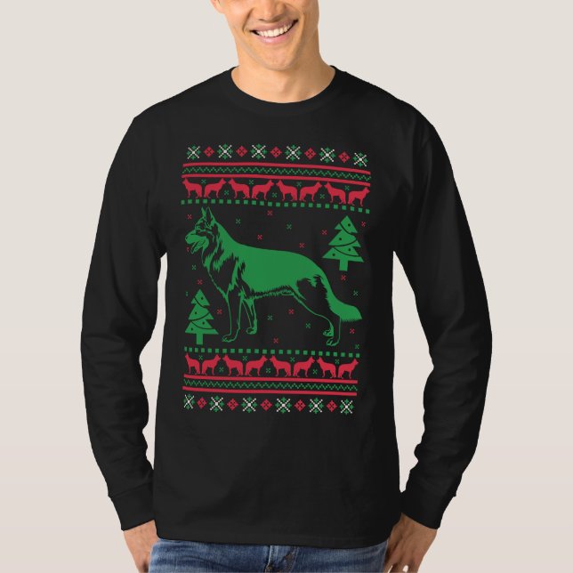 German Shepherd Dog Ugly Sweater Christmas (Front)