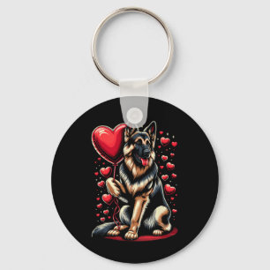German Shepherd Dog Valentine's Day Dog Owner Vale Key Ring