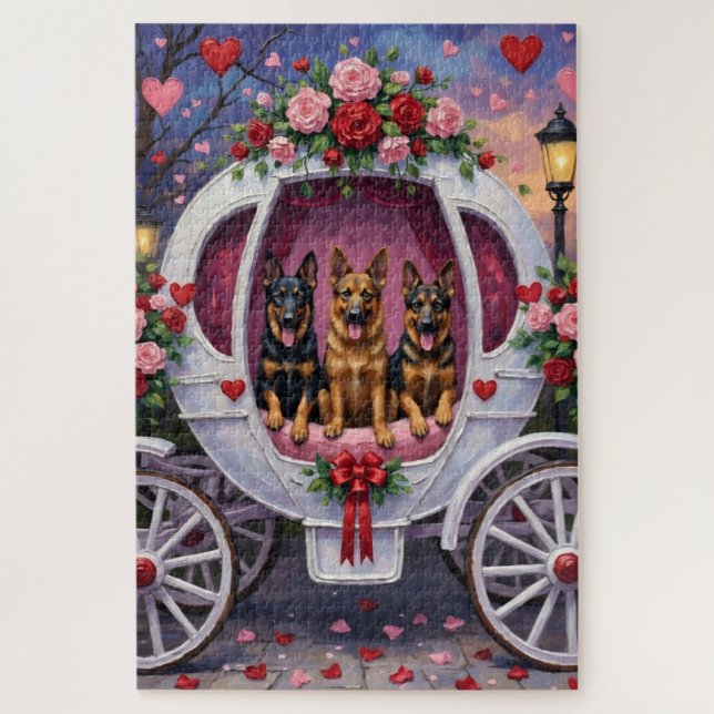 German Shepherd Dog Valentine's Day  Jigsaw Puzzle (Vertical)