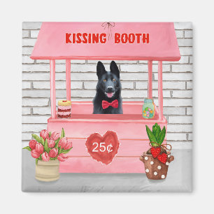 German Shepherd Dog Valentine's Day Kissing Booth Magnet