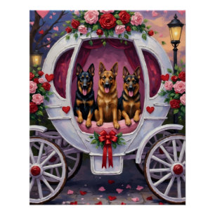 German Shepherd Dog Valentine's Day Poster