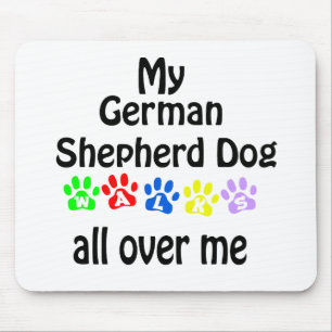 German Shepherd Dog Walks Design Mouse Pad
