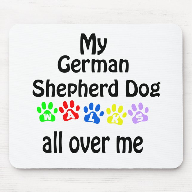German Shepherd Dog Walks Design Mouse Pad (Front)