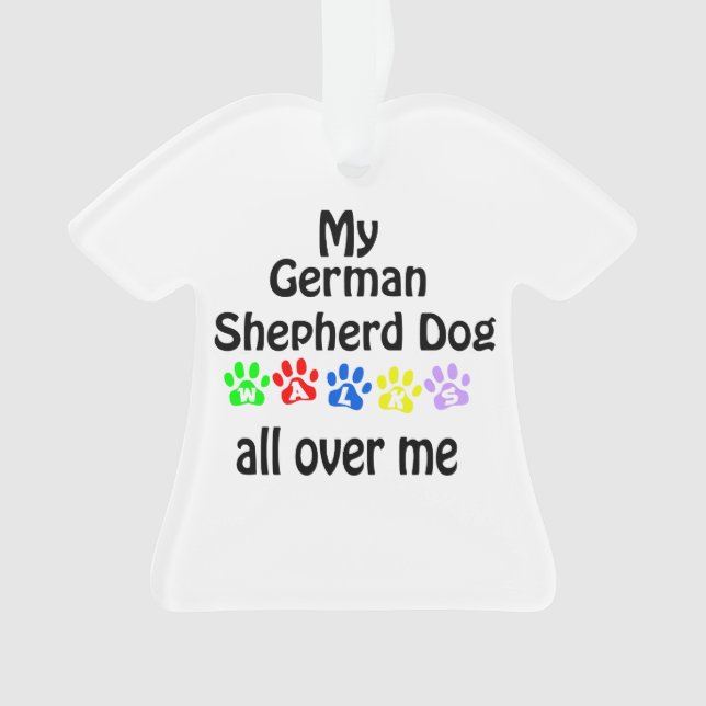 German Shepherd Dog Walks Design Ornament (Front)