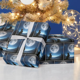 German Shepherd Dog Watching Santa Wrapping Paper
