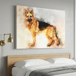 German Shepherd Dog Watercolor Art Print