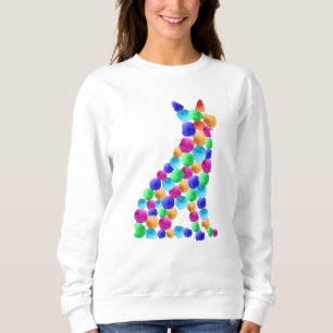German shepherd dog Watercolor paint dot art Sweatshirt