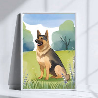 German Shepherd | Dog Watercolor Painting