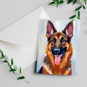 German Shepherd Dog Watercolor Pet Card