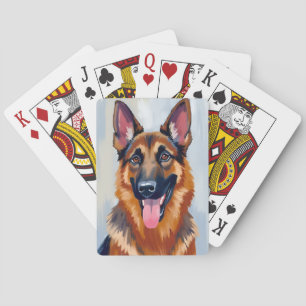 German Shepherd   Dog Watercolor Pet Playing Cards