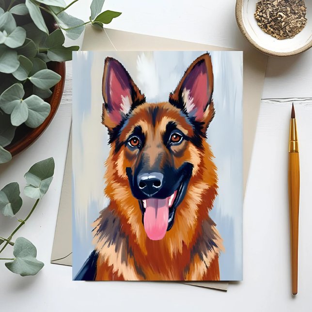 German Shepherd | Dog Watercolor Pet Postcard (Creator Uploaded)