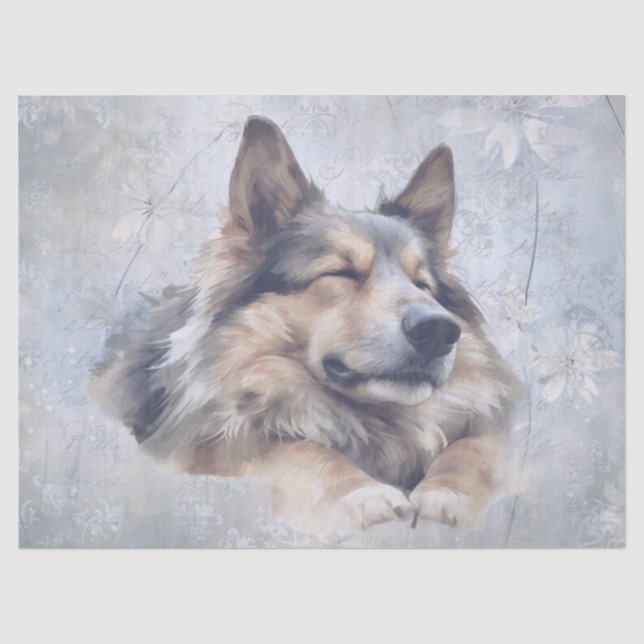 German Shepherd Dog Watercolor Tissue Paper (Front)