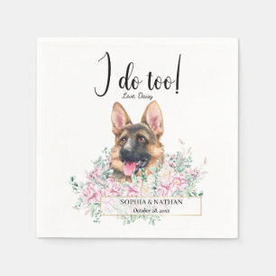 German Shepherd Dog Wedding Cocktail Napkins