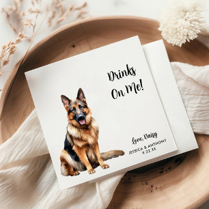 German Shepherd Dog Wedding Napkin
