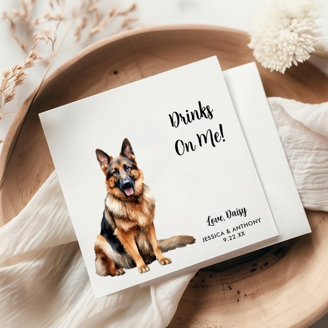 German Shepherd Dog Wedding  Napkin (Creator Uploaded)