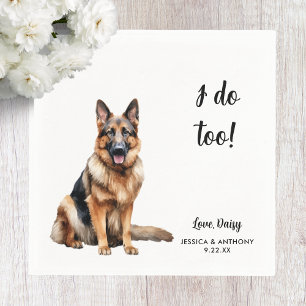 German Shepherd Dog Wedding Napkin