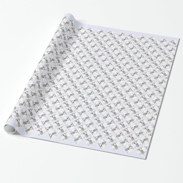 German Shepherd Dog (wht) History Design Wrapping Paper (Unrolled)