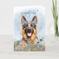 German Shepherd Dog Wildflowers Mother's Day