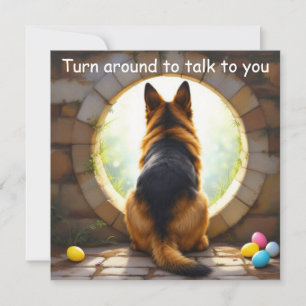 German Shepherd dog - with Family Name Holiday Card