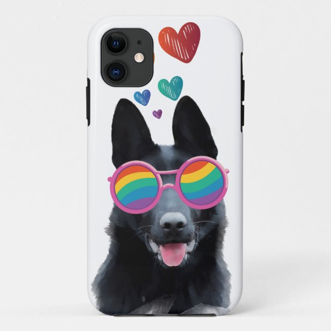 German Shepherd Dog with Hearts Valentine's Day  Case-Mate iPhone Case (Back)