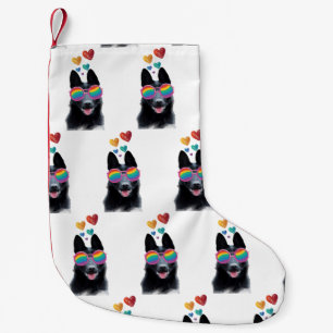 German Shepherd Dog with Hearts Valentine's Day Small Christmas Stocking
