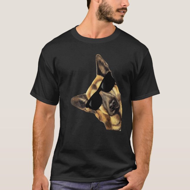 German Shepherd Dog With Sunglasses T-Shirt (Front)