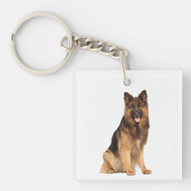 German Shepherd dog, wrap straight  design,  Key Ring (Front)