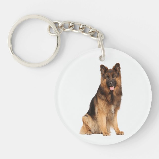 German Shepherd dog, wrap straight  design,  Key Ring (Front)