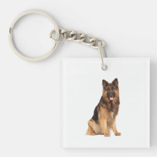 German Shepherd dog, wrap straight design, Key Ring