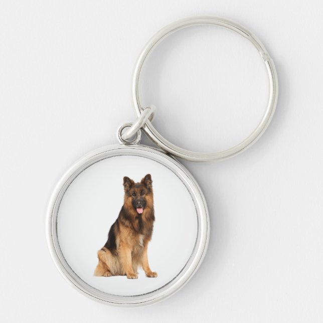 German Shepherd dog, wrap straight  design,  Key Ring (Front)