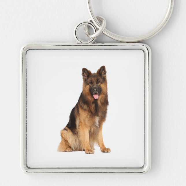 German Shepherd dog, wrap straight  design,  Key Ring (Front)