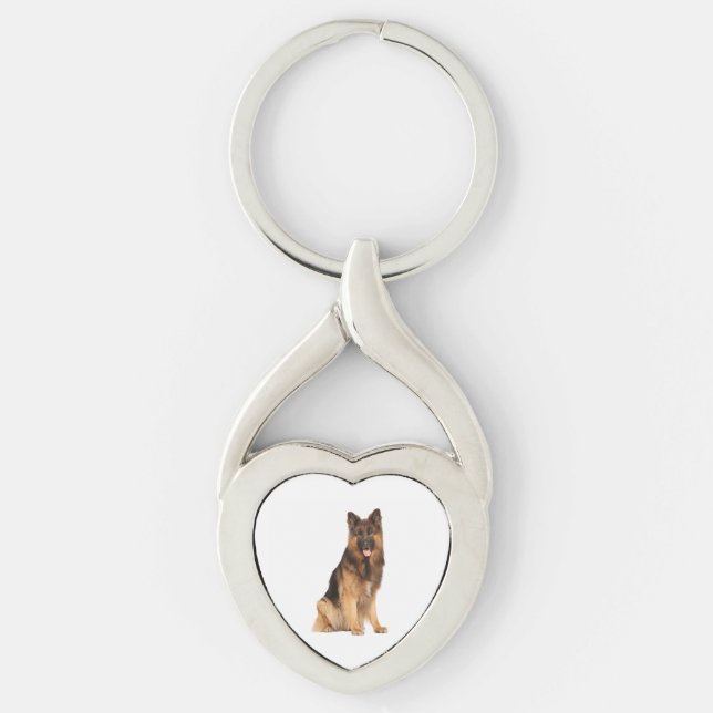 German Shepherd dog, wrap straight  design,  Key Ring (Front)