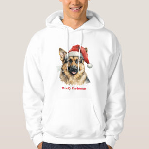 German Shepherd Dog Xmas Christmas Gift Ideas Woof Hoodie