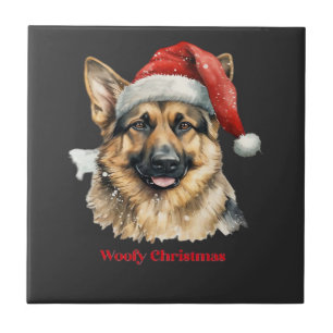 German Shepherd Dog Xmas Christmas Gift Ideas Woof Tile