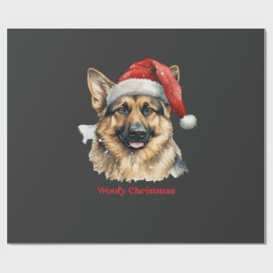 German Shepherd Dog Xmas Christmas Gift Ideas Woof Wrapping Paper