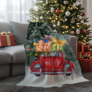 German Shepherd Dogs Christmas Driving it Home Fleece Blanket