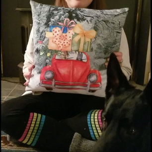 German Shepherd Dogs Christmas Driving it Home, ZK Cushion