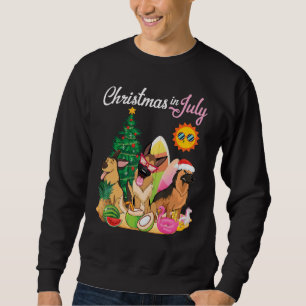 German Shepherd Dogs Merry Christmas In July Mothe Sweatshirt